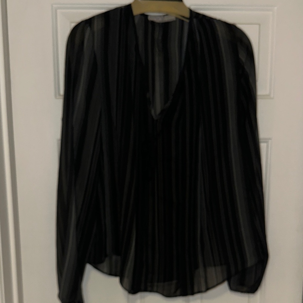 Lola Black and Gray Striped Blouse